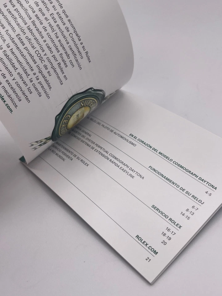 Rolex Daytona libretto corredo orologio watch booklet 11.2017 spagnolo - Immagine 2 di 4