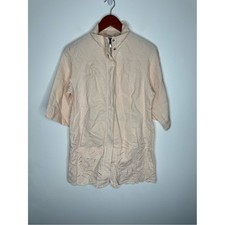 Chico's Linen Blend Embroidered Eyelet Zip Front Jacket Women's M Chico's 1