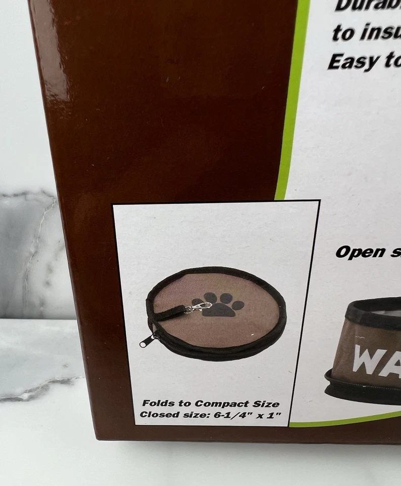 Great Lakes Port-A-Bowl Pet Travel Food Water Feeder Collapsable 2-Pack Set Foto 3 de 4