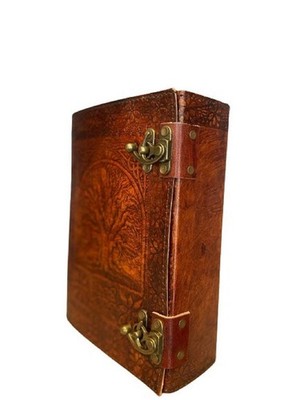 600 pages large tree of life journal | leather diary | 7 x 10, brown