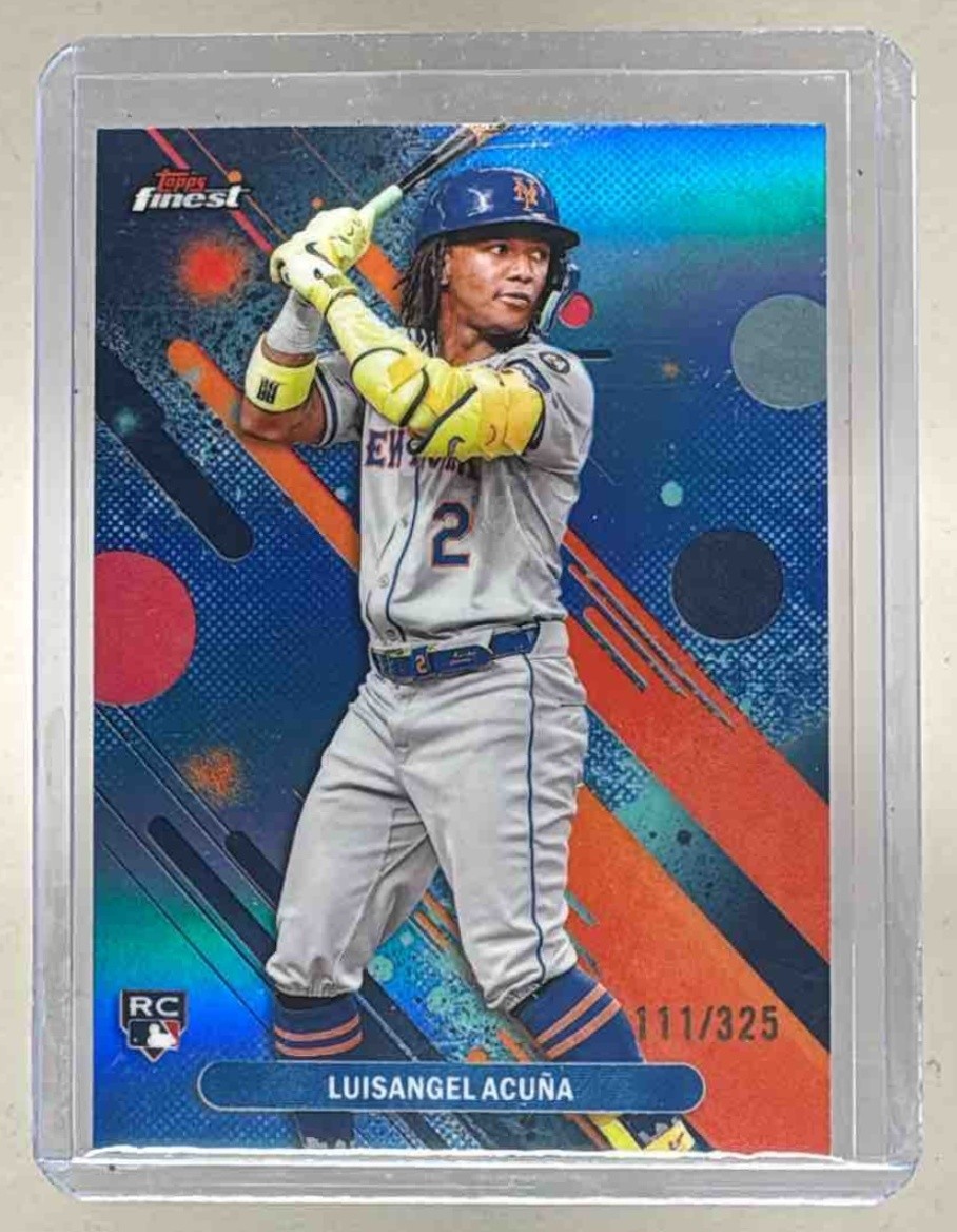 Luisangel Acuna 2025 Topps Finest #52 Sky Blue Refractor Common Rookie RC /325