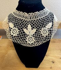 Antique Victorian lace collar BALLGOWN decollete around the top hand crochet