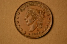 1837 Hard Times Token- George Jarvis- Choice AU/BU