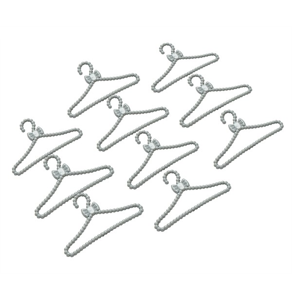 Lot 10XGray Hangers Dress Clothes Accessories For Dolls HI