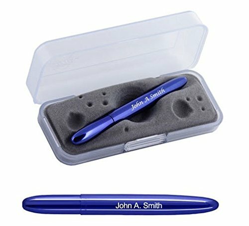 1 Personalized/Engraved Blueberry Blue Fisher Bullet Space Ballpoint Pen 400BB - Picture 1 of 3