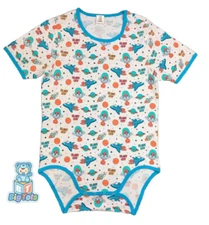 Adult snap shoulder bodysuit Space Blast Off baby print romper