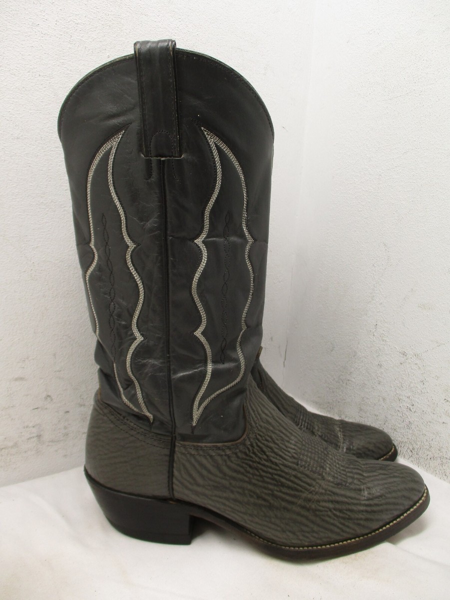 Vintage Abilene Men’s 7KEE Grey Sharkskin Cowboy Boots Vintage Heritage Genuine SHARK EXOTIC Western Boots Gray 2  main image 3