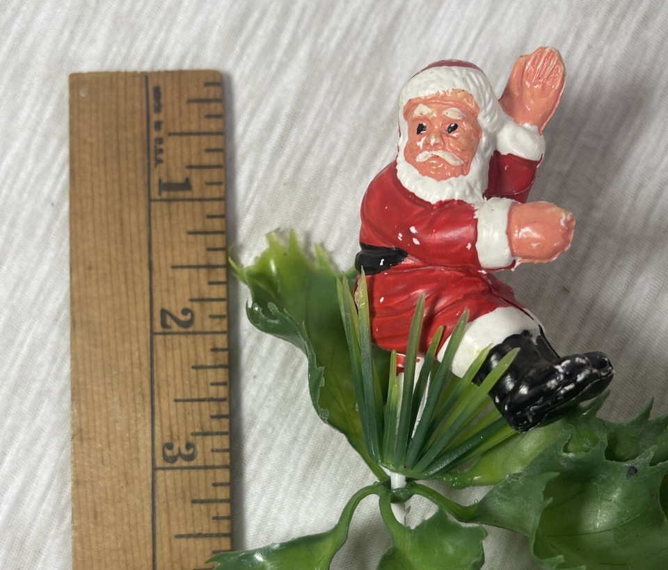 Lot Of 4 Vintage Blow Mold Santa Christmas Floral Picks eBay