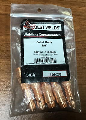 5 Pack - Best Welds 10N28 Collet Body 1/8 
