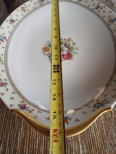 Antique Limoges France 16” Oval Serving Platter Gold Handles Raynaud & Co. - Picture 7 of 10