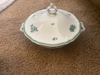 VINTAGE ROSENTHAL GREEN BLOOM COVERED SERVING DISH