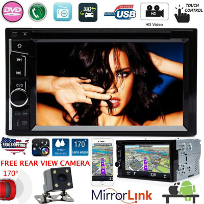Doble Din 6.2'' Car Stereo DVD CD MP3 Player HD In Dash Bluetooth TV Radio+Camera