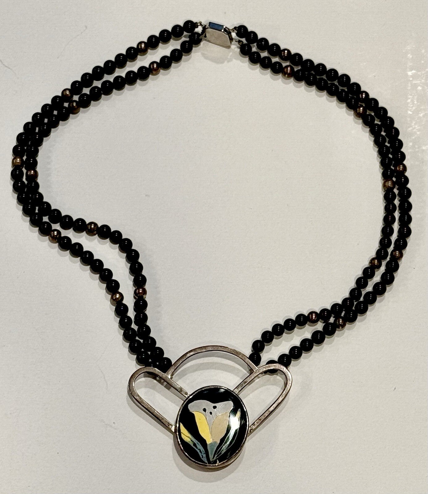 LADIES 18” Handmade Solid Sterling Silver Onyx Li… - image 3