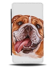Funny Bulldog With Tongue Out Flip Wallet Case Bull Dog Tongues Face Dog BA25