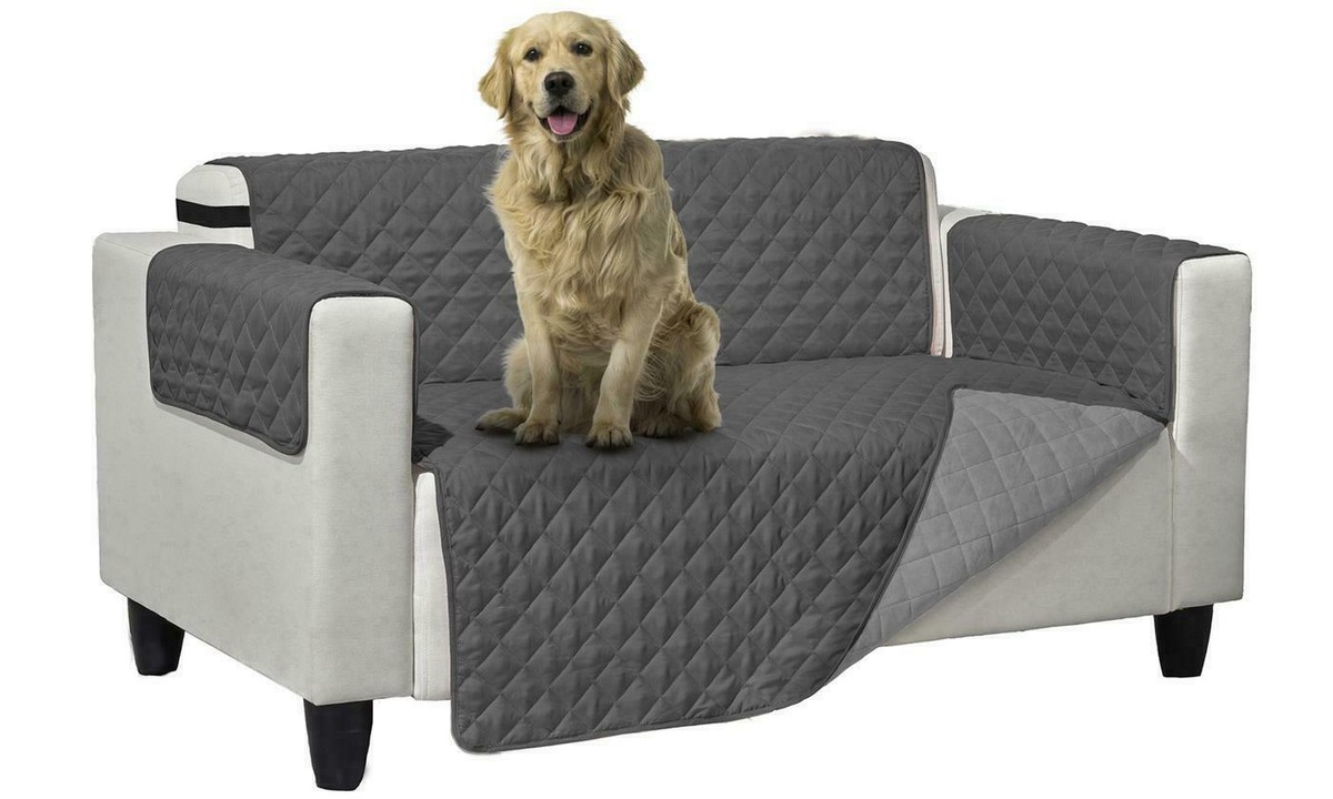 Copridivano 2 Posti Double Face - Trapuntato Jacquard, Antimacchia E Antigraffio, 110x220 Cm, Grigio - Foto 8