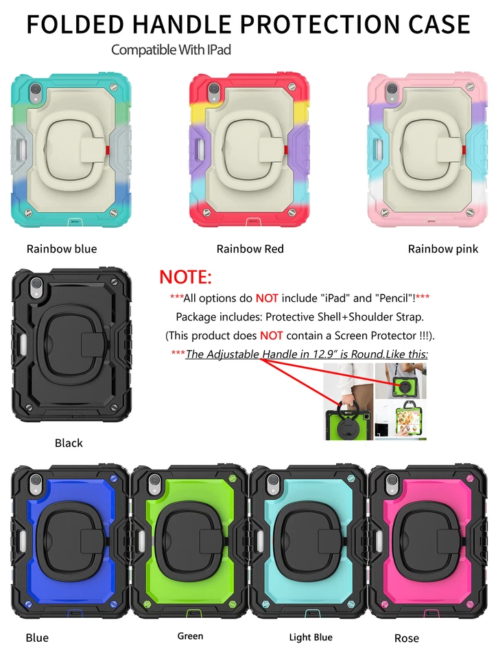 Funda Protectora para Tablet iPad, Correa para el Hombro Fácil de Llevar, Correa para Mano Soporte Foto 2 de 4