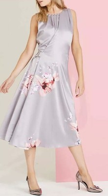 coast grey claude print soft midi dress