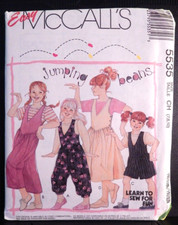 McCall's Easy 5535 children's jumpsuit pattern size 7-8-10 uncut