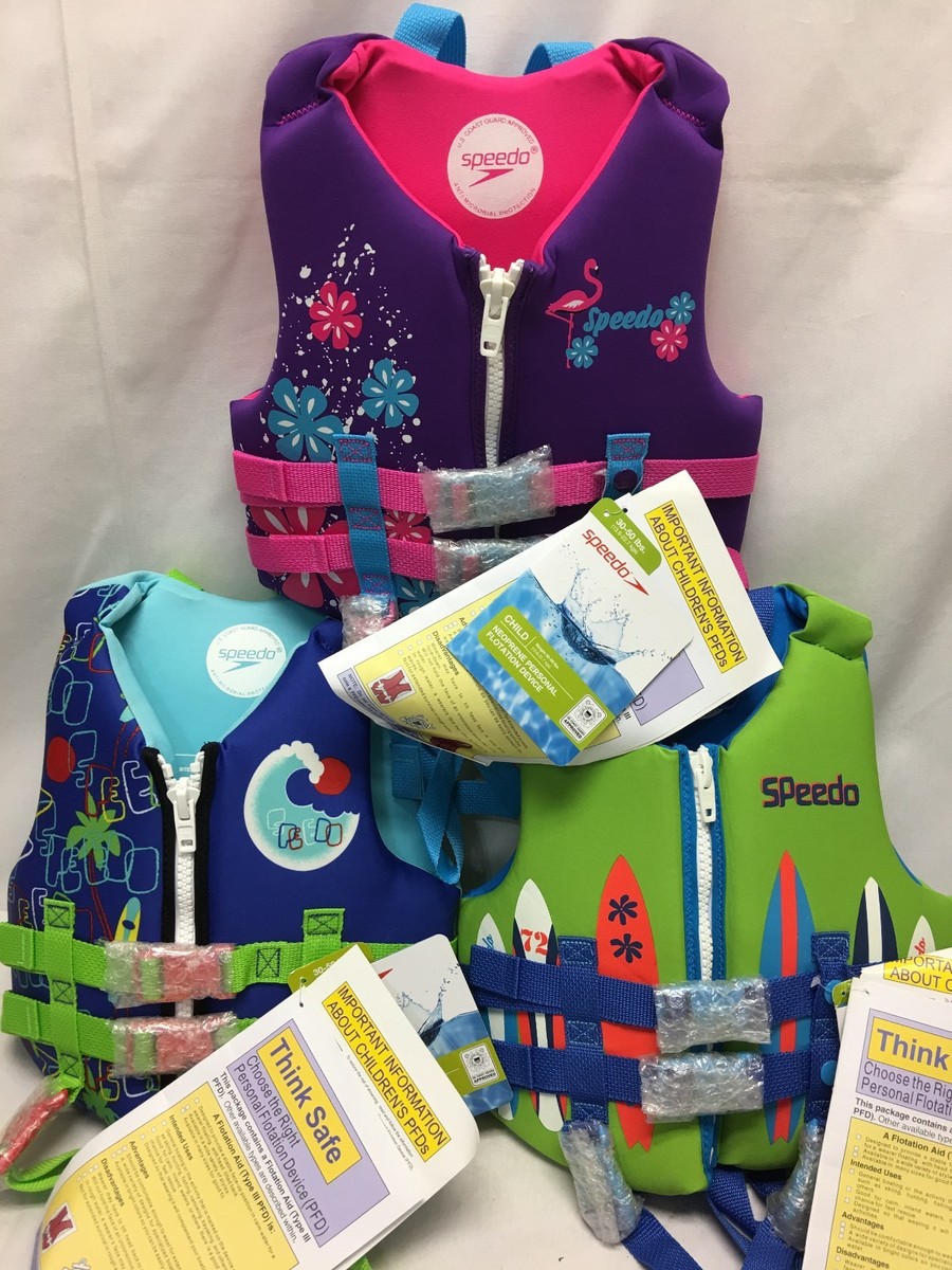 Speedo Child US Coast Guard Approved Neoprene Life Jacket Water Ski Vest  PFD