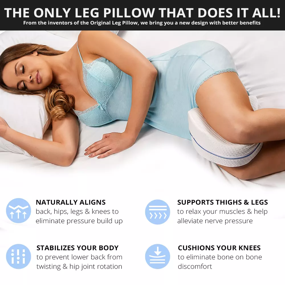 Great Choice Products Leg Pillow For Sleeping Hip Pain,Memory Foam Knee  Pillow For Side,Back Sleepers, Wedge Contour Knee Support Cushion Pillow