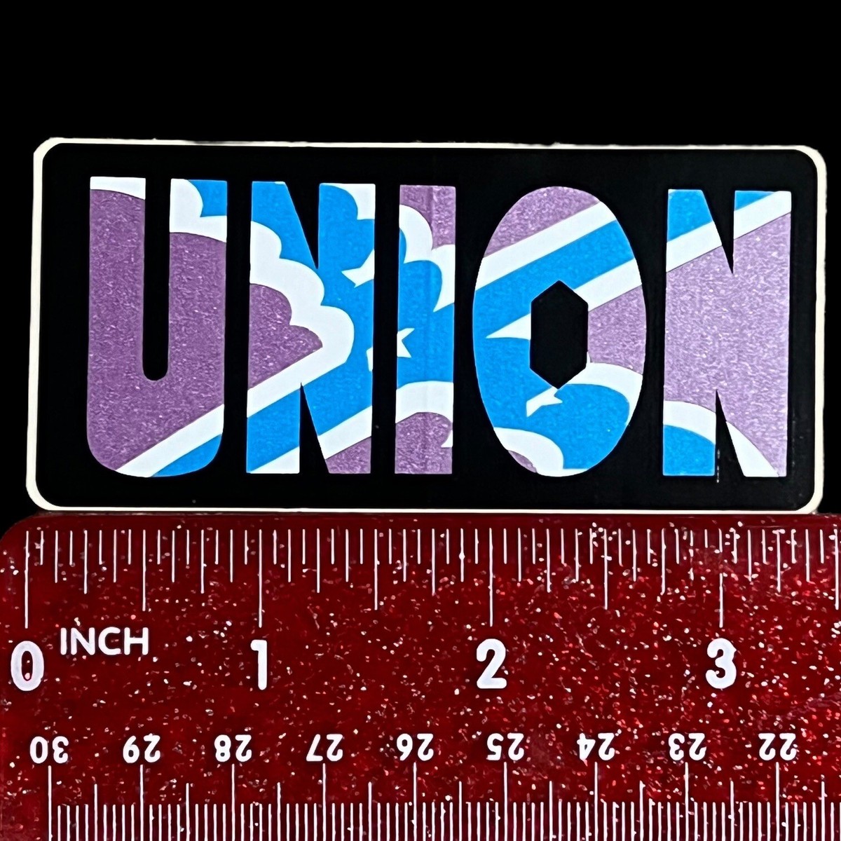 スケートボード Union Wheels Vtg Skateboard Sticker Vintage 1990's Union Wheels Company Skateboard Sticker In Purple