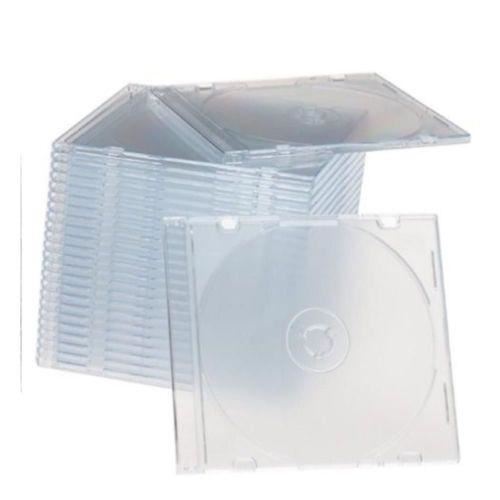 100 SLIM CLEAR 5.2mm jewel CD Cases with CLEAR Tray single Disc case PO - Picture 1 of 2