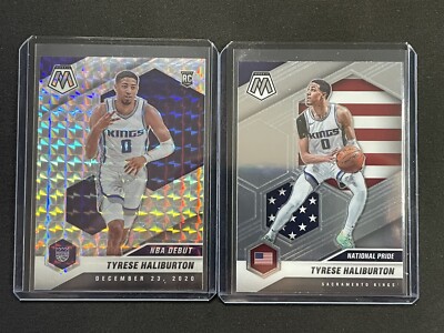 TYRESE HALIBURTON RC 20-21 Mosaic Silver Prizm NBA Debut Rookie 