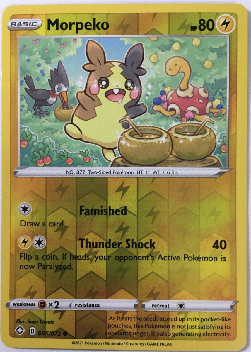 ポケモンカードゲーム Moroko30 POKEMON MORPEKO 035/072 SHINING FATES COMMON REVERSE HOLO NEAR