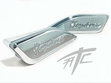 HAYABUSA ENGRAVED CHROME BILLET SIDE GAS TANK PADS 1999-2007 SUZUKI HAYABUSA