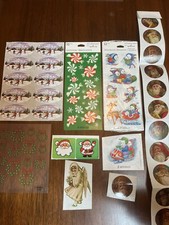 Christmas Stickers and Sticker sheets Hallmark 9 clear stickers, glitter
