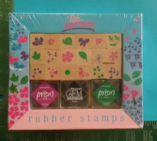 Posh Impressions Rubber Stamp Set Flower Leaves Ants Music Hearts