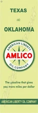 American Liberty Oil Company Texas and Oklahoma Map Cover 6" X 18" Metal Sign