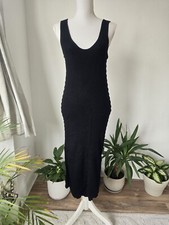 Zara knit black ribbed strappy dress Size M RRP £30