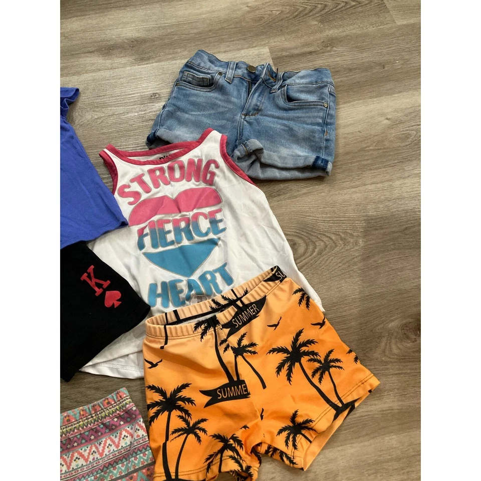 Girls 8-Piece Summer Clothing Bundle Size 4–7 Rainbow Unicorn Set Multicolor Lot - Image 4 of 4