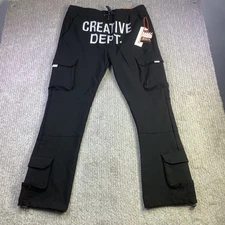 RGSTR Creative Dept. Men's Black Premium Tech Stretch Cargo Pants Size L NWT