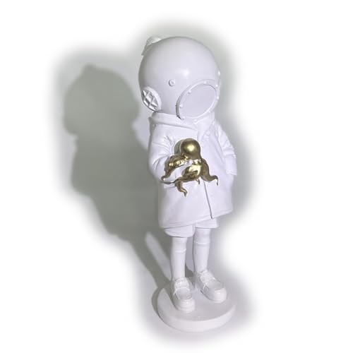 Resin Deep Sea Diver Figurine Banksy Girl Statue Graffiti Street Shenqianzhe8 - Picture 6 of 8