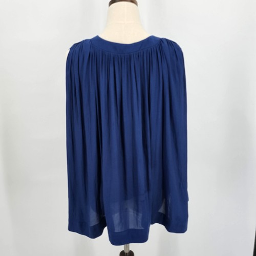 Free People Darcy V Neck Sleeveless Hi Lo Blouse Blue Women's L Flowy Swing - Picture 4 of 7