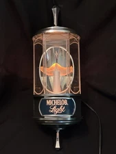 VTG 1982 MICHELOB LIGHT Beer Electric Wall Sconce Lantern Lamp Ad Bar Sign NOS