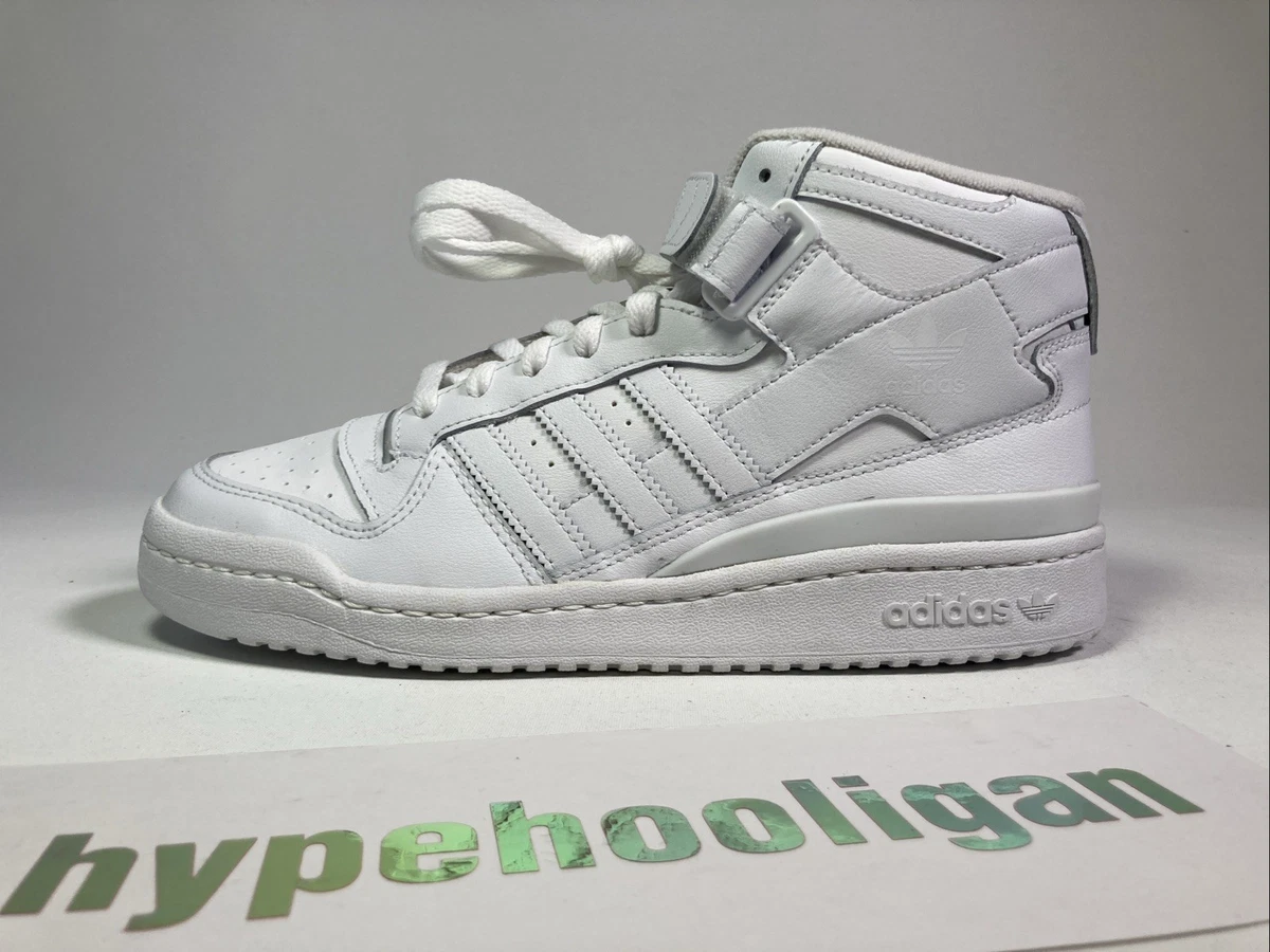 Adidas Forum Mid \'Triple White\' Men\'s Size 11 Basketball Sneakers-FY4975-Leather Adidas Men main image 3