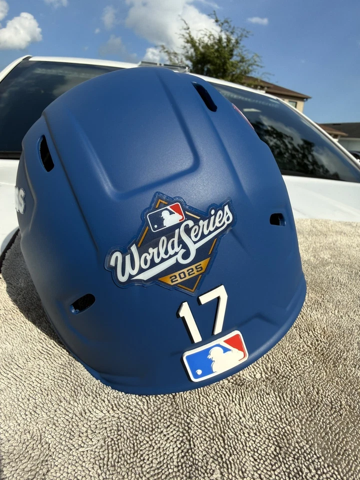 LOS ANGELES DODGERS OHTANI WORLD SERIES RAWLINGS MACH PRO CUSTOM BATTING HELMET - Image 2 of 4