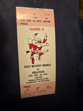 1989-90 UNLV v Arkansas Basketball Ticket. Rebels Championship Season.