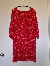 NWT Floral Boho Red Shift Dress With V-Back & Pockets (M) - Gap