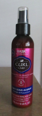Hask Curl Care 5 In 1 Spray 6 oz Detangles & Protects Curls Coconut ,Argan,Vit E