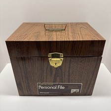 Vintage Porta File Wood Grain Metal Ballonoff...