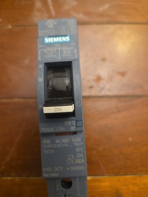 Siemens 3VA41205ED140AA0 20A Circuit Breaker