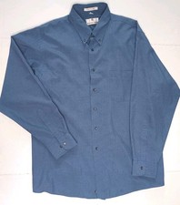 Etienne Aigner Men's Long Sleeve Dress Shirt Button Down Designer Blue Plaid XL