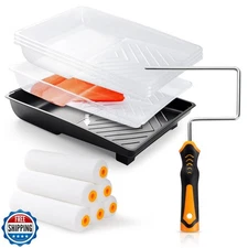 HANJKINZ 12 Pcs 6 Inch Paint Roller Kit with High-Density Foam Paint Roller, 