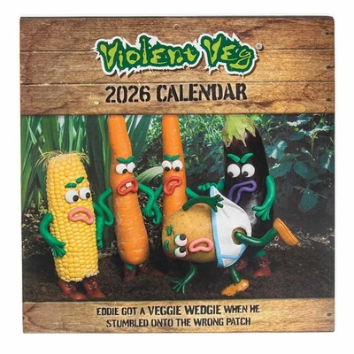CARTE BLANCHE GREETINGS LTD Violent Veg Calendar 2026 - Humour - Month To View