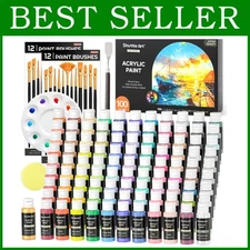 127-Piece Acrylic Paint Set: 98 Colors + 2 White & Black