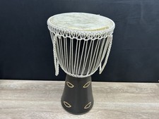 Vintage Djembe Rope Tuned Animal Hide African Goblet Drum West Africa